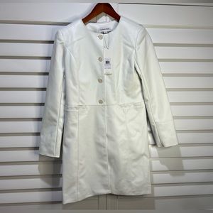 SOLD. Calvin Klein Size 6 Faux Leather Jacket. Cruelty Free.